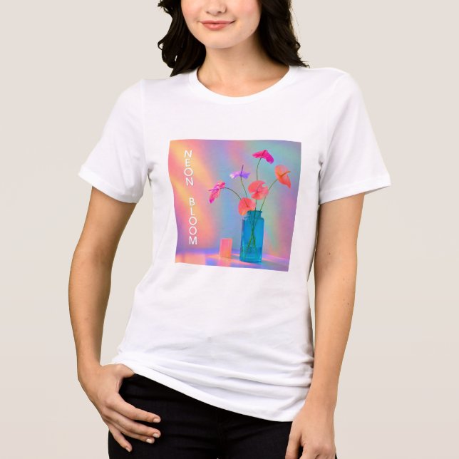Neon-Blüten-T-Shirts Tri-Blend Shirt (Vorderseite)