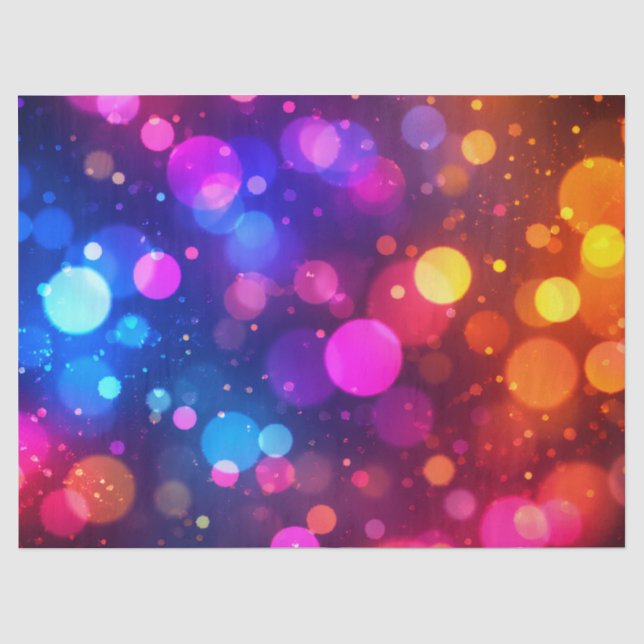 Neon-Bokeh-Lichter abstrakt Seidenpapier (Vorderseite)