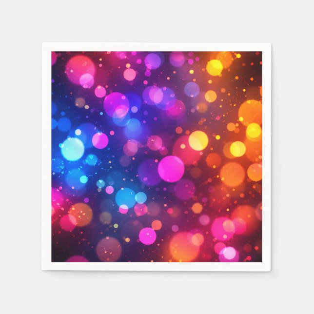 Neon-Bokeh-Lichter abstrakt Serviette (Vorderseite)