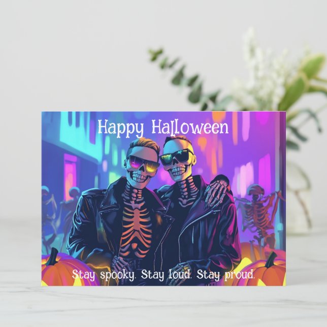 🌈🎃Neon Bone Babes Karte (Stehend Vorderseite)