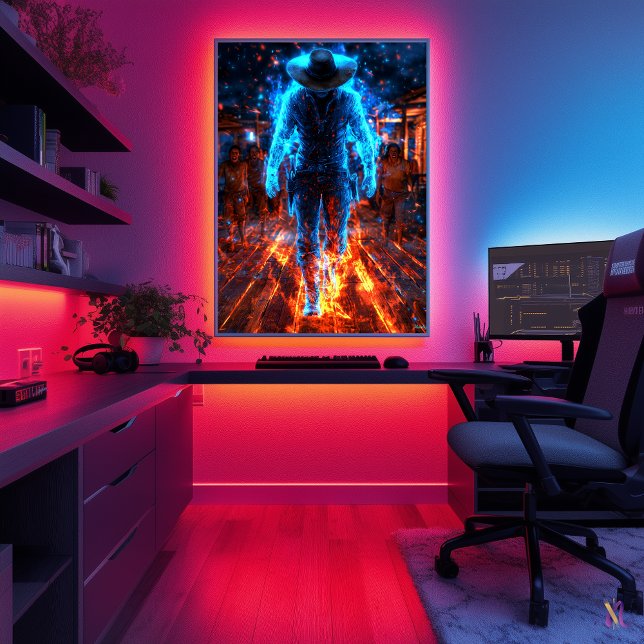 Neon Bounty Hunter - Cyber-Western-Gesetzwidrigkei Poster (Von Creator hochgeladen)