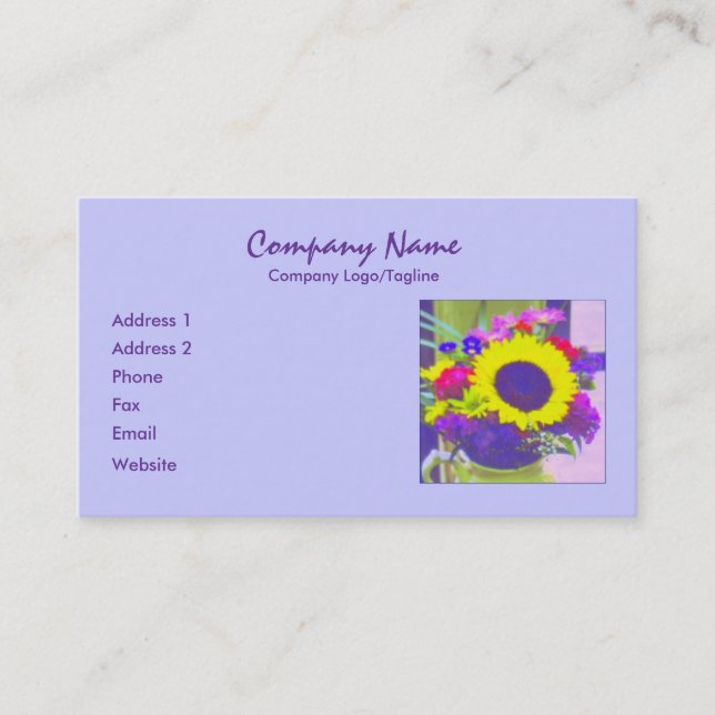 Neon Bouquet Business Card Visitenkarte (Vorderseite)
