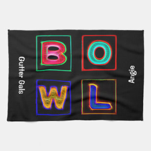 Neon Bowl, Bowling-Mannschaftshandtücher Geschirrtuch