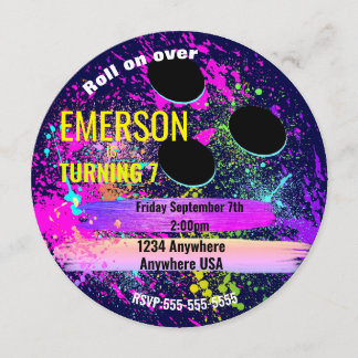 NEON BOWLING BALL, Bowling, Glow Bowling Geburtsta Einladung