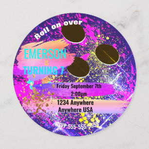 Neon BOWLING BALL, Bowling, Glow Geburtstagsparty Einladung