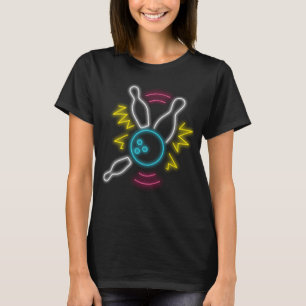 Neon Bowling Geschenk Strike T-Shirt