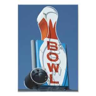 Neon-Bowling-Schild Fotodruck