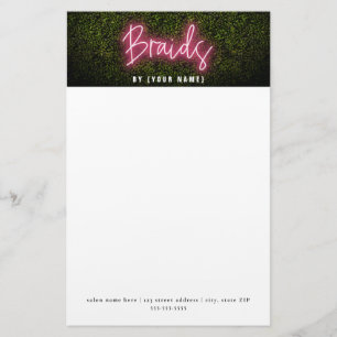 Neon Boxwood Hair Salon Beruflich Braids Briefpapier