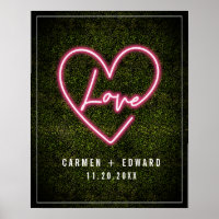 Neon Boxwood Liebe Herzlich Willkommen