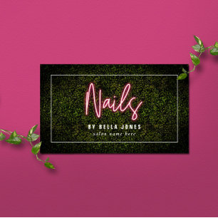 Neon Boxwood Nail Artist Business Card Visitenkarte
