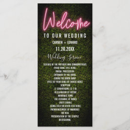 Neon Boxwood Wedding Program Programm