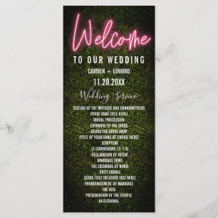 Neon Boxwood Wedding Program Programm