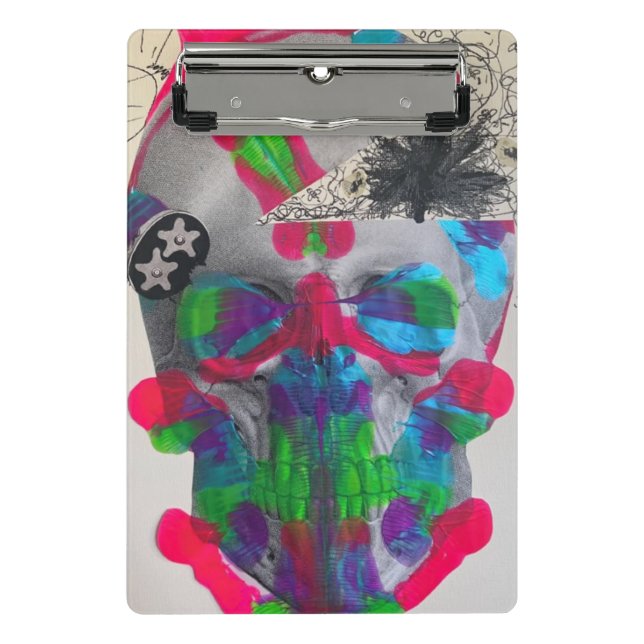 Neon Brain Bees Mini Klemmbrett (Vorderseite)