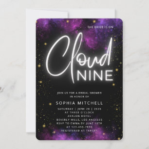 Neon Bride on Cloud 9 Script Black Brautparty Einladung