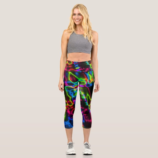 Neon Bright Capri Yoga Pants (Vorderseite)