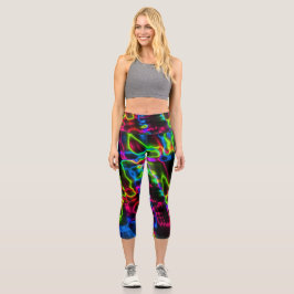 Neon Bright Capri Yoga Pants Leggings
