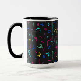 Neon Bright Marks auf schwarz Tasse