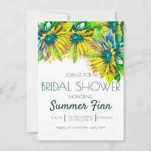 Neon Bright Summer Sunflower Brautparty Einladung