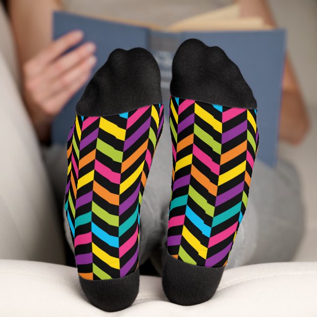 Neon Bright trendige Mode farbiges Design 1 Socken (Unterseite)