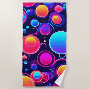 Neon Bubble Pattern Strandtuch