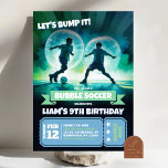 Neon Bubble Soccer Knocker Ball Geburtstag Bash Einladung<br><div class="desc">Neon Bubble Soccer Birthday Einladung,  Knockerball Birthday Bash Party,  Football Bubble Birthday Boy Invite,  Kick Soccer Ball Geburtstag</div>