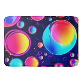 Neon Bubble Universe Badematte
