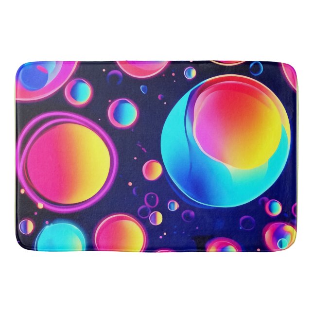 Neon Bubble Universe Badematte (Vorderseite)