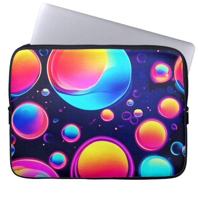 Neon Bubble Universe Laptopschutzhülle (Vorderseite)