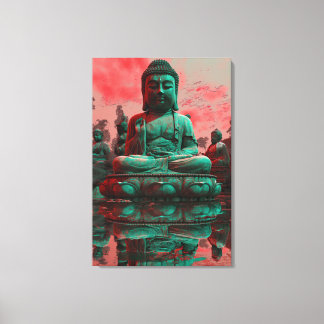 Neon Buddha Leinwanddruck