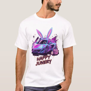 Neon Bunny-Drive "Happy Junery" T-Shirt-Design T-Shirt