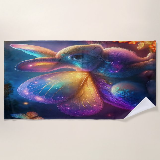 Neon Bunny Strandtuch (Vorderseite)
