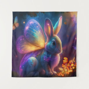 Neon Bunny Wandteppich