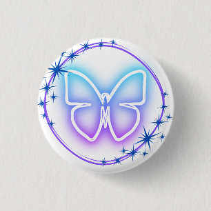 Neon Butterfly Button