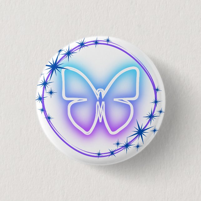 Neon Butterfly Button (Vorderseite)