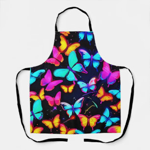 Neon Butterfly Pattern Schürze