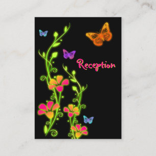 Neon Butterfys & Blume Umschließungskarte Begleitkarte