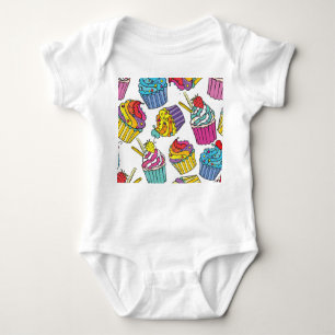 Neon Cakes: Pop Art Pattern. Baby Strampler