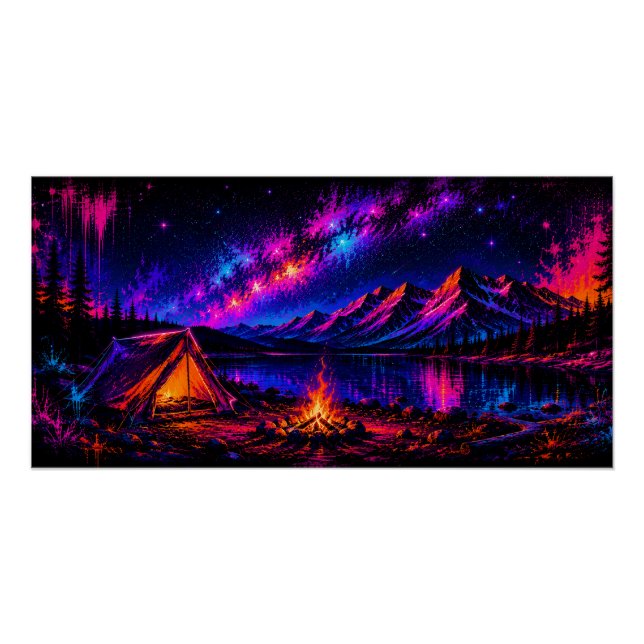 Neon Camping Poster (Vorderseite)