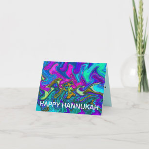 Neon Candle Lights of Hannukah Card Feiertagskarte