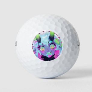 Neon Candy Demon Monster Girl Ästhetik Golfball