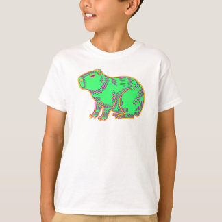 Neon Capybara Kinder T-Shirt – Süßes farbenfrohes