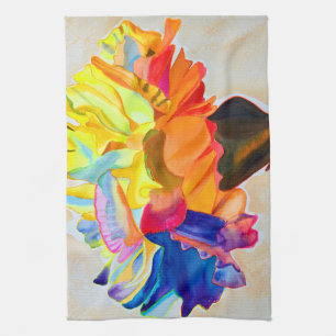 Neon Carnation Aquarell Blume Geschirrtuch