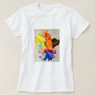 Neon Carnation Aquarell Blume T-Shirt