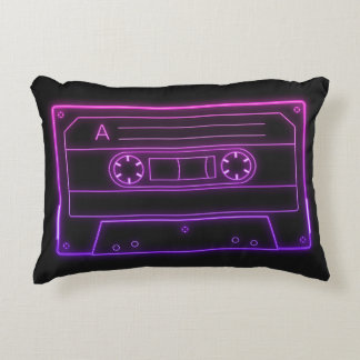 Neon Cassette Tape Retro Aesthetic Throw Pillow Dekokissen