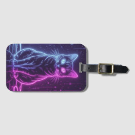 **Neon Cat Design – Glowing Futuristic Feline Art* Gepäckanhänger