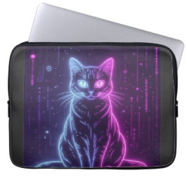 **Neon Cat Design – Glowing Futuristic Feline Art* Laptopschutzhülle