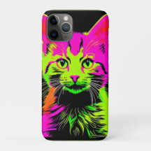 Neon Cat Portrait