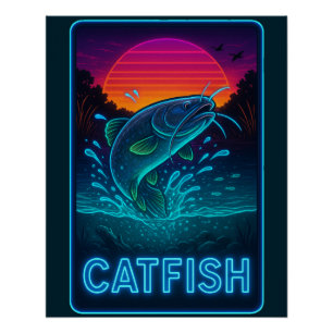Neon Catfish Poster