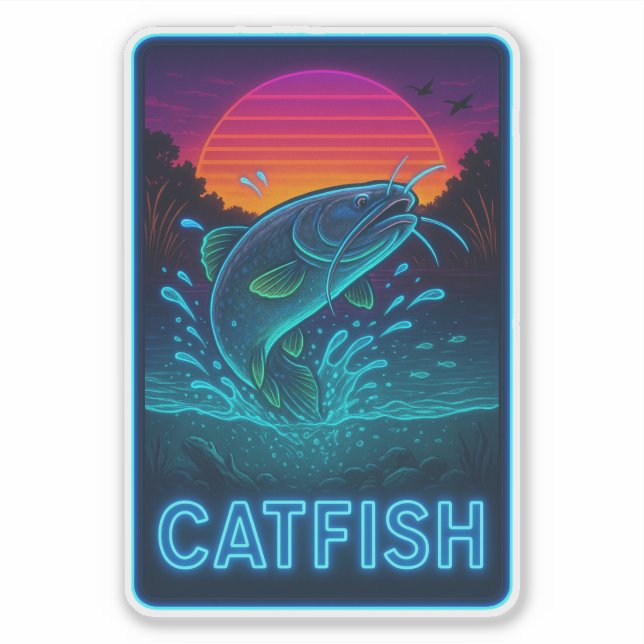 Neon Catfish Sticker (Vorderseite)