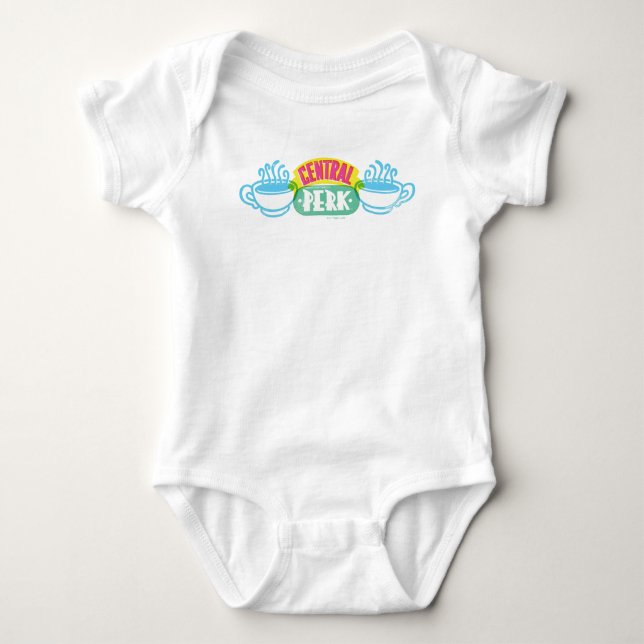 Neon Central Perk Logo Baby Strampler (Vorderseite)